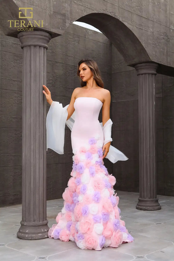 Terani Couture 251P4091 Long Ruffle Formal Mermaid Prom Dress