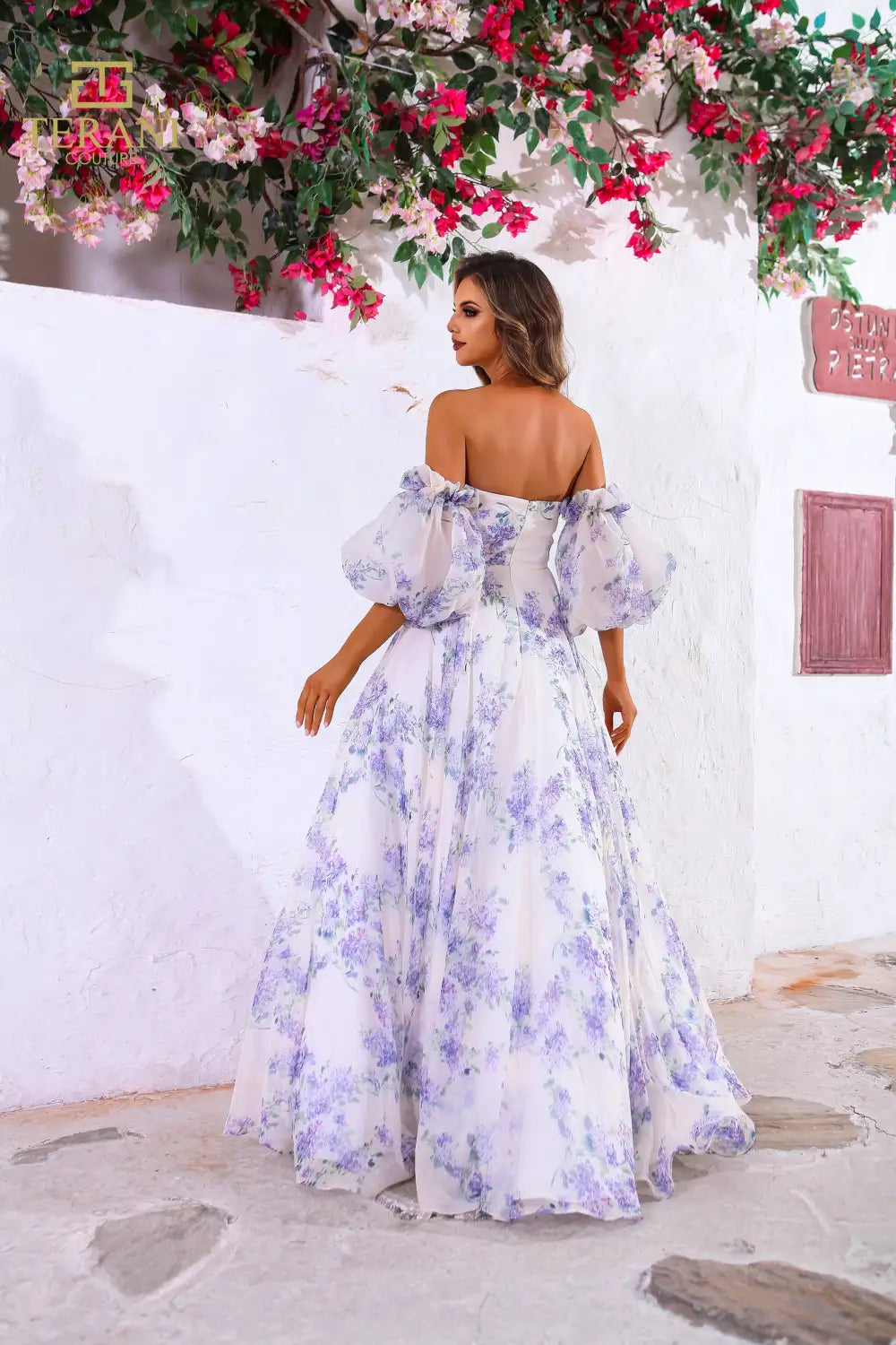 Prom Dresses A Line Long Formal Printed Prom Dress Ivory Multi