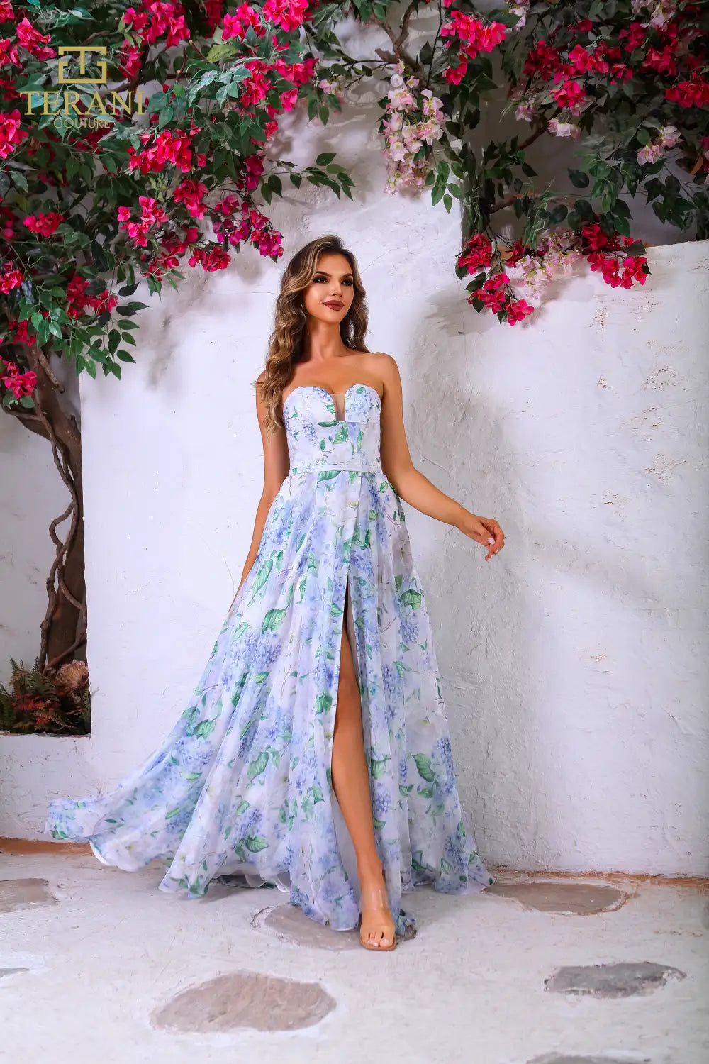 Terani Couture 251P4142 Long Formal Printed A Line Prom Dress Terani Couture 251P4142 Long Formal Printed A Line Prom Dress