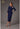 Cocktail Dresses Long Sleeve Ruffled Peplum Cocktail Tea Length Dress Navy Peach