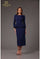 Cocktail Dresses Formal Tea Length Long Sleeve Cocktail Dress Navy 