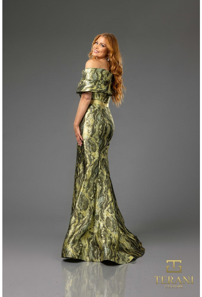 Terani Couture 251E4253 Pleated Long Formal Mermaid Evening Gown