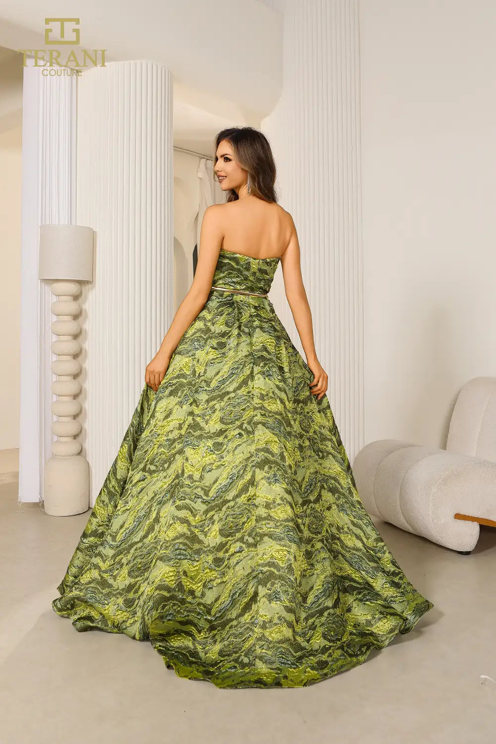 Prom Dresses Long Prom Ball Gown 3D Floral Applique Formal Evening Dress Fuchsia