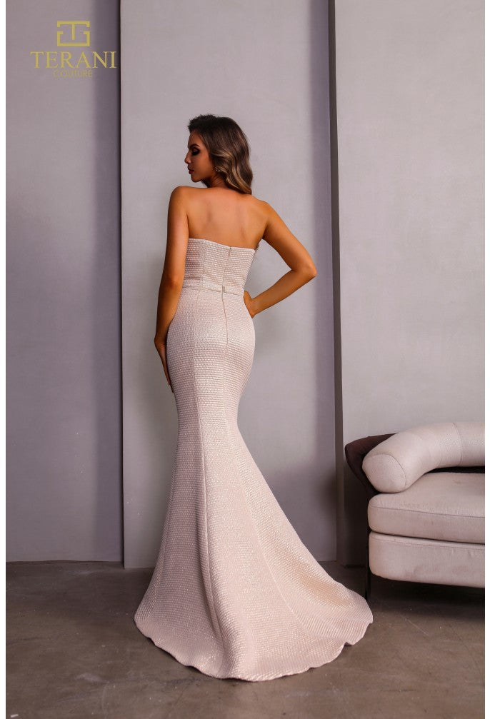 Terani Couture 251E4276 Fitted Long Formal Metallic Evening Dress