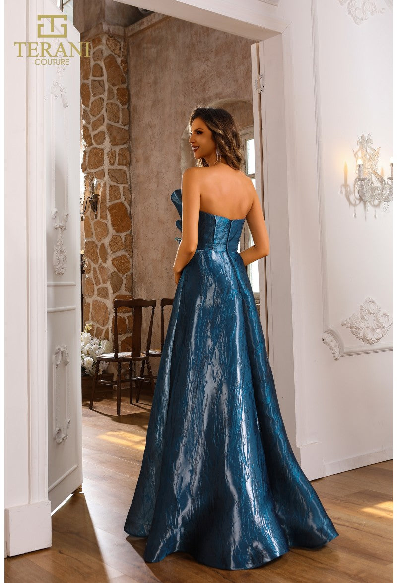 Terani Couture 251E4287 Long A Line Formal Evening