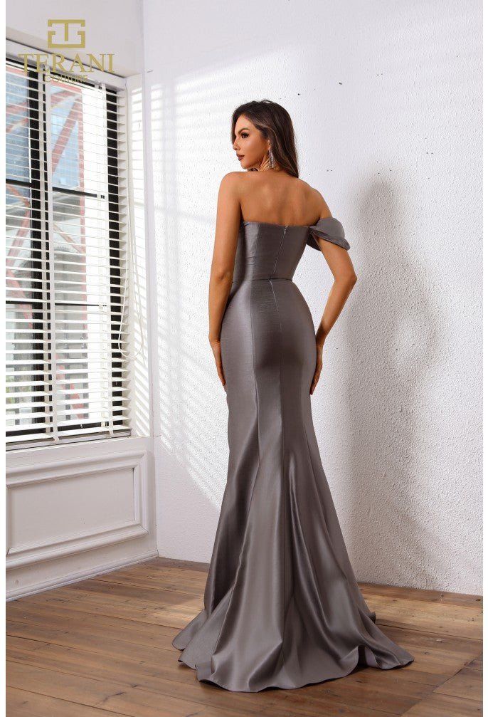 Terani Couture 251E4555 Beaded Slit Long Formal Evening Dress
