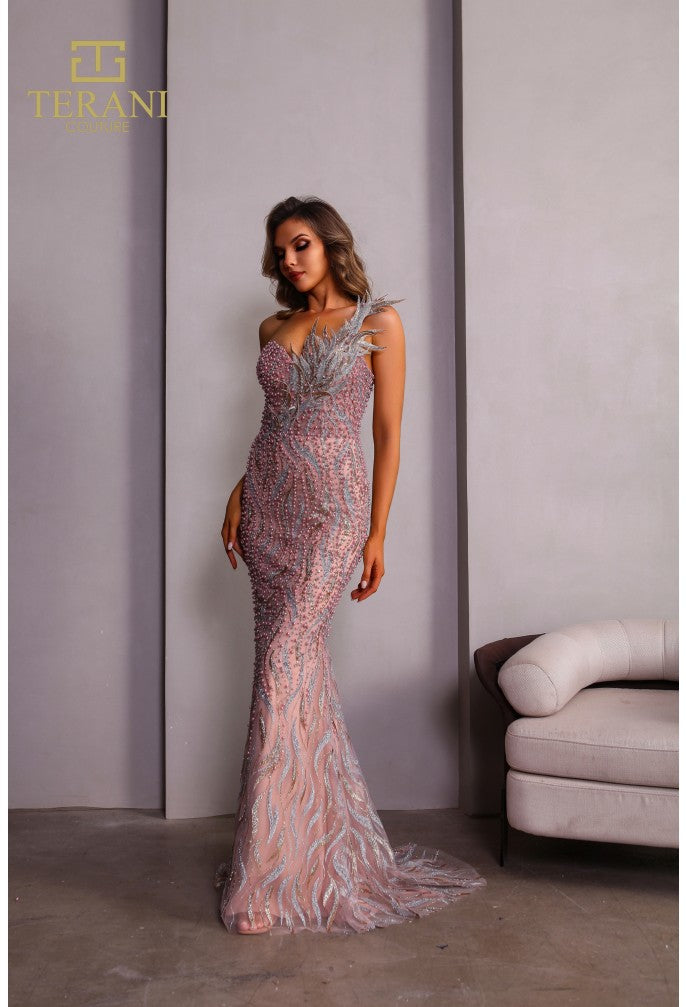 Terani Couture 251GL4315 Long Fitted Formal Evening Dress