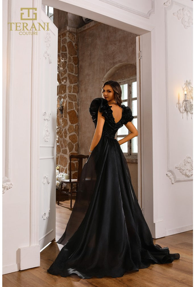 Terani Couture 251GL4357 Fitted Long Formal Overskirt Evening Dress