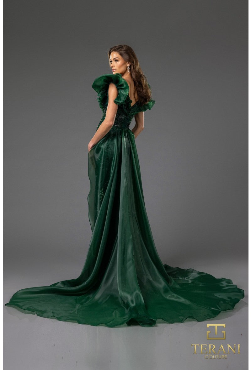 Terani Couture 251GL4357 Fitted Long Formal Overskirt Evening Dress