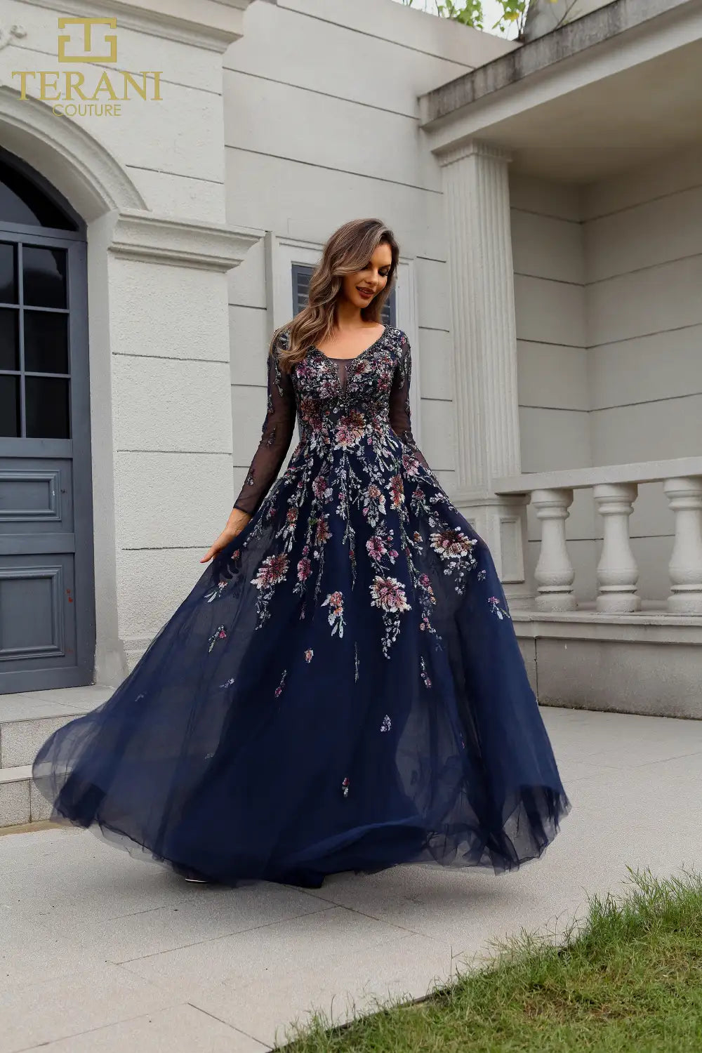Terani Couture 251M4408 Navy Multi 16 Sale