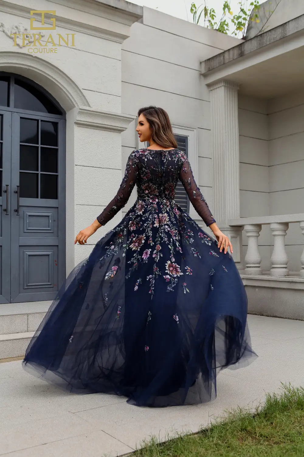 Terani Couture 251M4408 Navy Multi 16 Sale