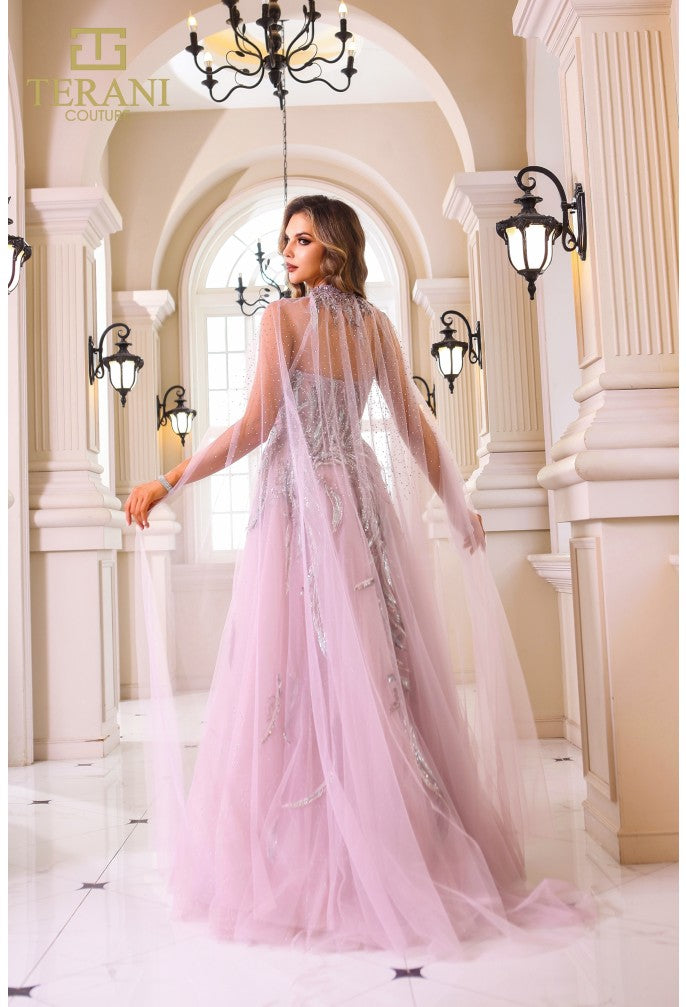 Terani Couture 251M4410 A Line Long  Ball Gown Formal Beaded Prom Dress