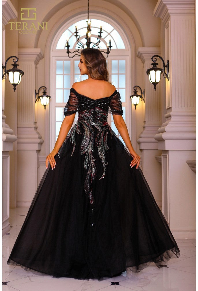 Terani Couture 251M4411 Long Beaded Ball Gown Formal Dress