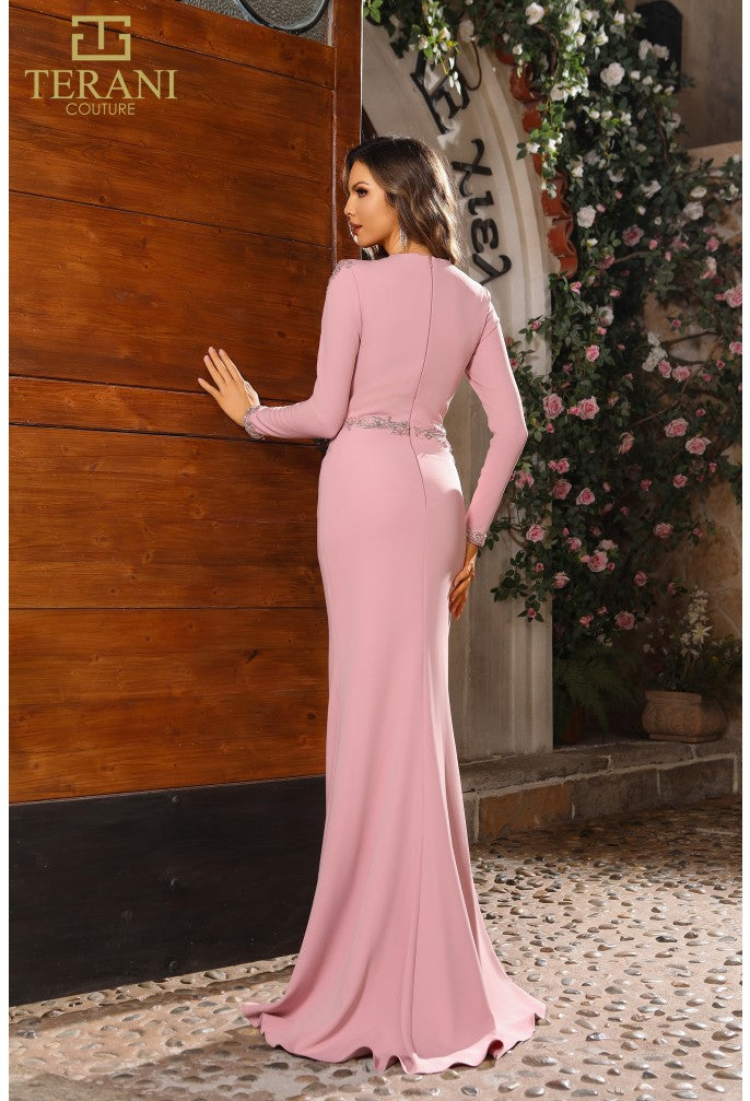 Terani Couture 251M4422 Long Sleeve Formal Mother of the Bride Evening Dress