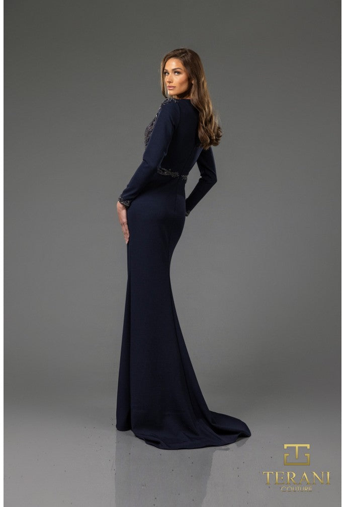 Terani Couture 251M4422 Long Sleeve Formal Mother of the Bride Evening Dress