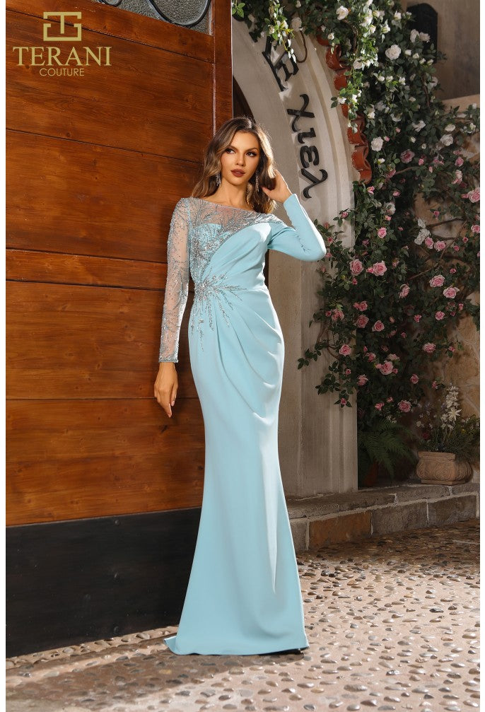 Terani Couture 251M4423 Long Sleeve Mother of the Bride Formal Dress