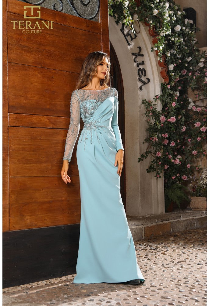Terani Couture 251M4423 Long Sleeve Mother of the Bride Formal Dress