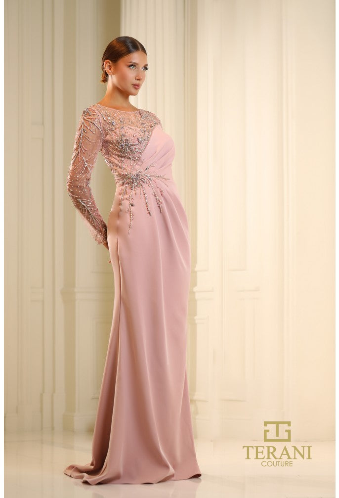 Terani Couture 251M4423 Long Sleeve Mother of the Bride Formal Dress