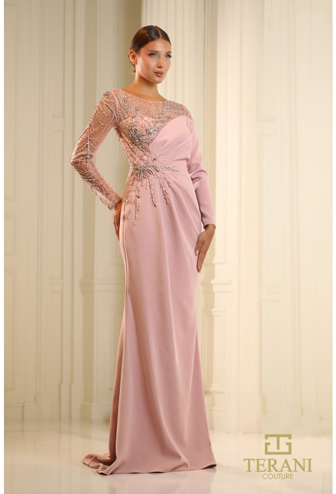 Terani Couture 251M4423 Long Sleeve Mother of the Bride Formal Dress