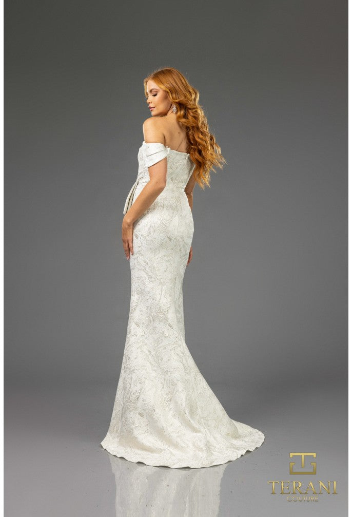 Terani Couture 251M4435 Fitted Long Formal Slit Evening Dress