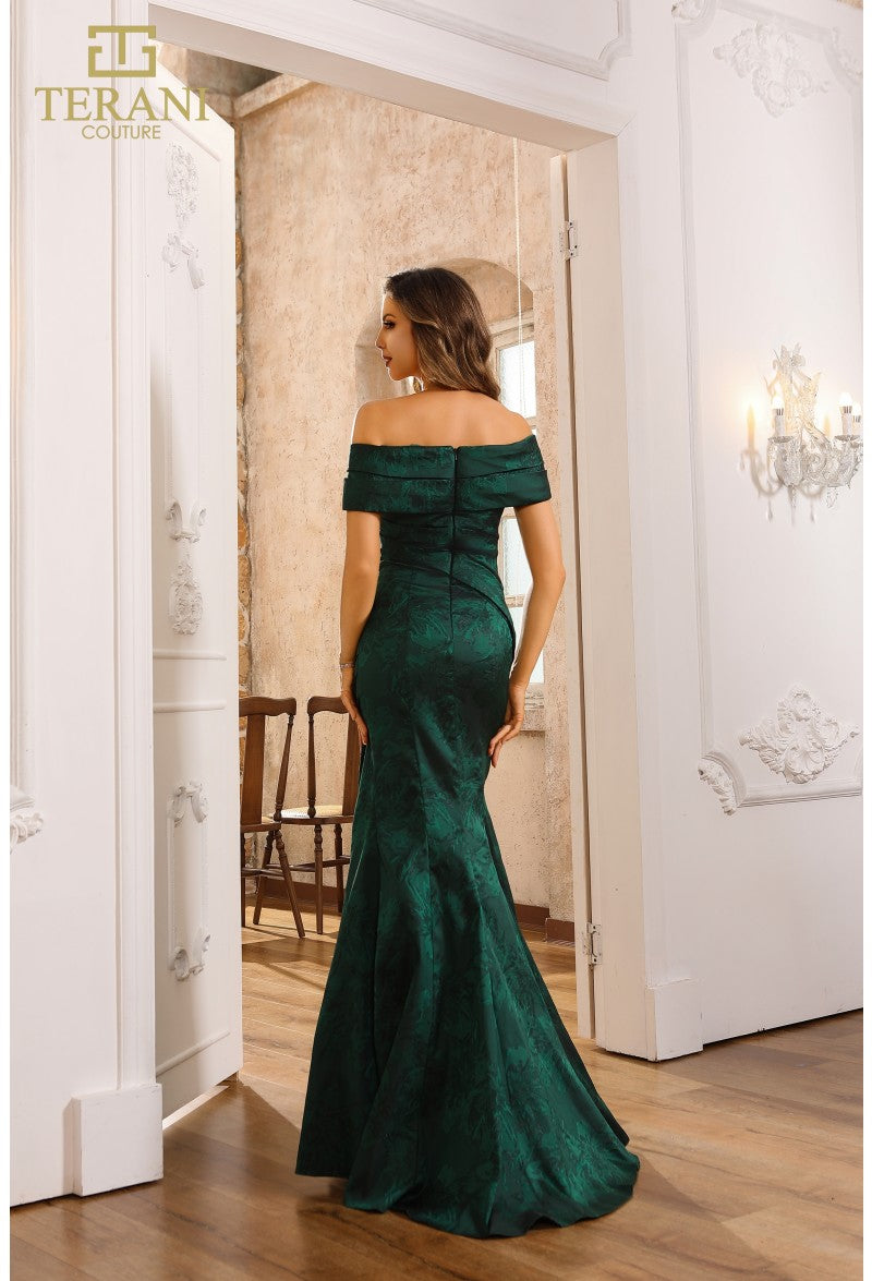 Terani Couture 251M4437 Long Mermaid Formal 3D Floral Evening Dress