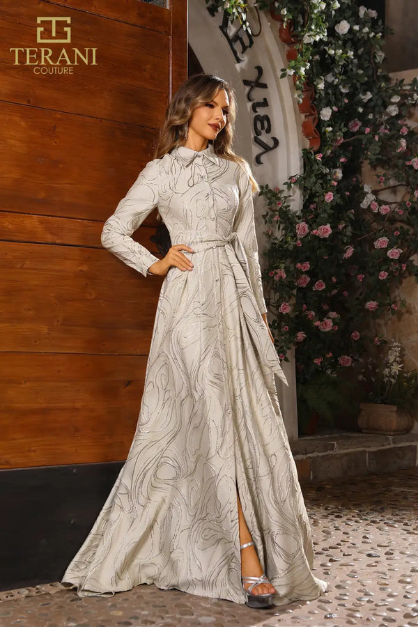 Terani Couture 251M4458 Mother of the Bride Long Sleeve Formal Dress