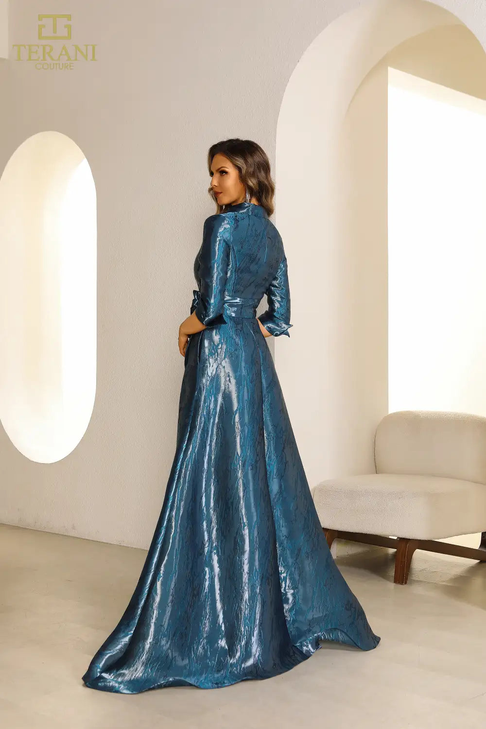 Terani Couture 251M4462 A Line Long Mother of the Bride Formal Dress