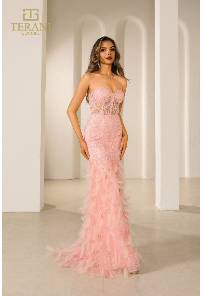 Prom Dresses Long Mermaid Lace Formal Prom Dress Blush