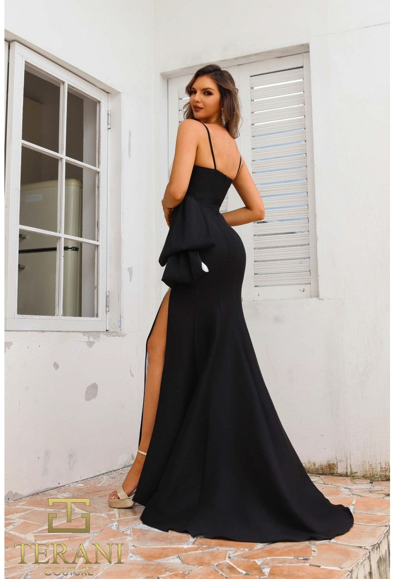 Terani Couture 251P4006 Prom Long Fitted Slit Evening Formal Dres