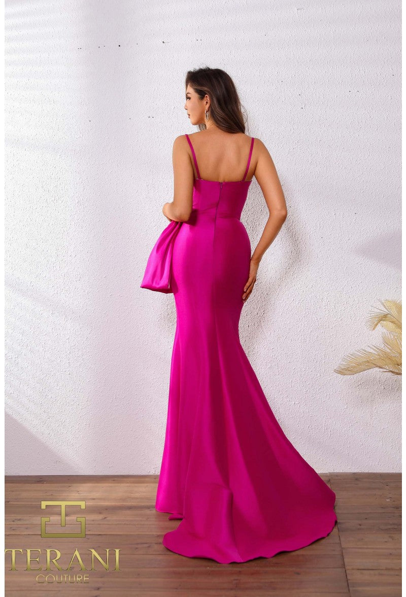 Terani Couture 251P4006 Prom Long Fitted Slit Evening Formal Dres