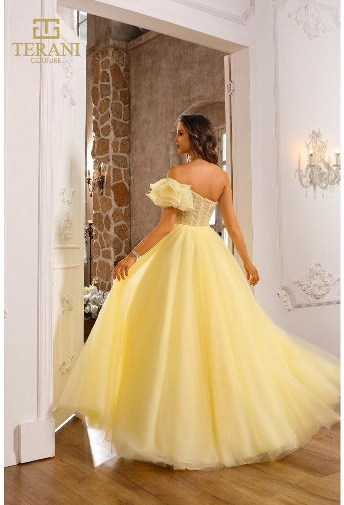 Terani Couture 251P4074 Long Ball Gown Beaded Formal Prom Dress