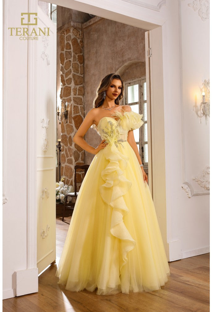 Terani Couture 251P4074 Long Ball Gown Beaded Formal Prom Dress