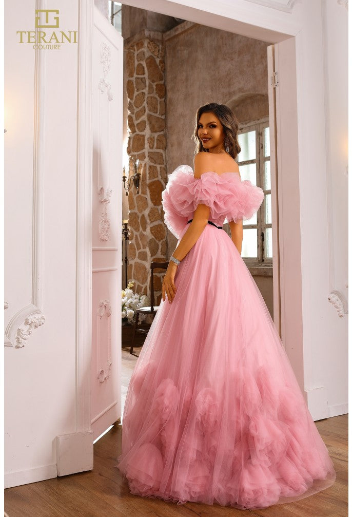 Terani Couture 251P4090 Ruffle Ball Gown Long Formal Prom Dress