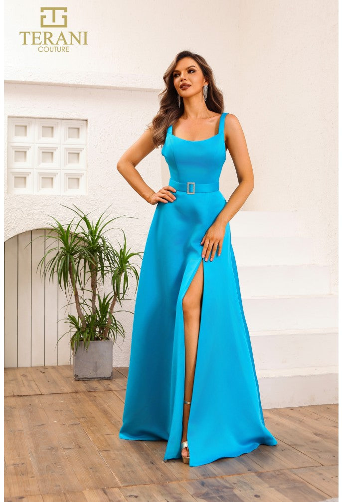 Terani Couture 251P4136 Long Formal A Line Slit Prom Dress