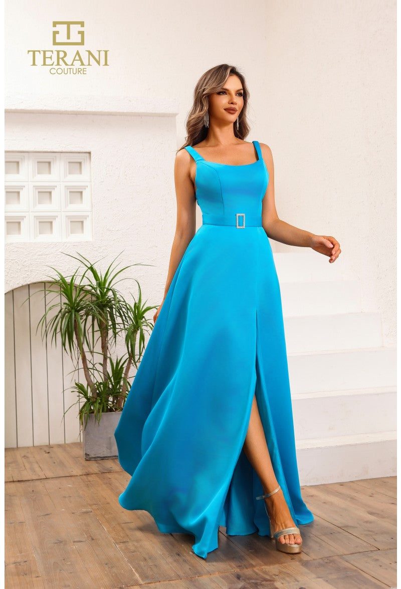 Terani Couture 251P4136 Long Formal A Line Slit Prom Dress