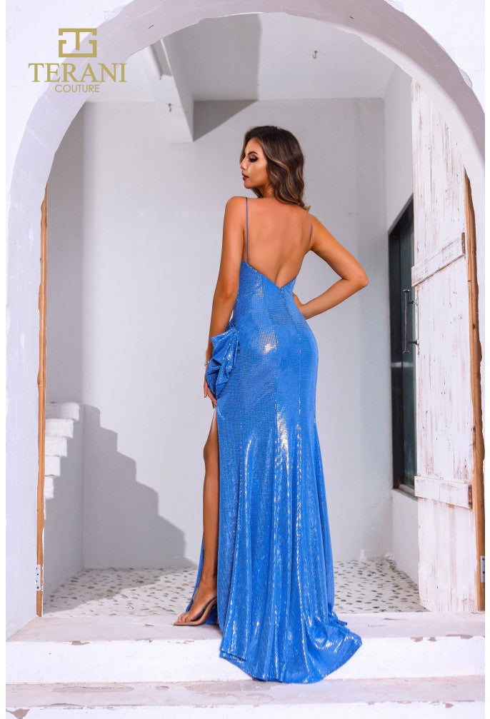 Terani Couture 251P4144 A Line Formal Sequins Long Prom Dress