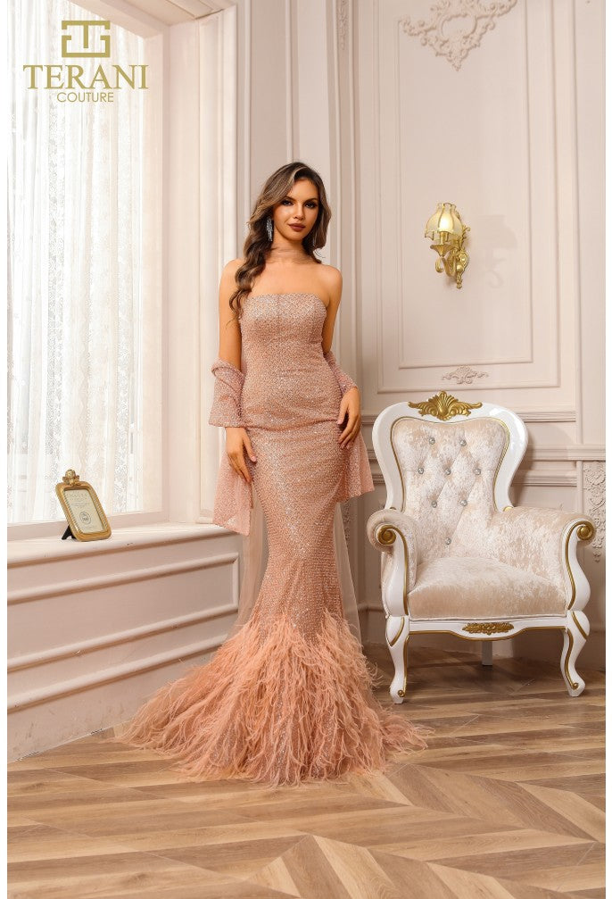 Terani Couture 251P4303 Long Mermaid Formal Beaded Prom Dress