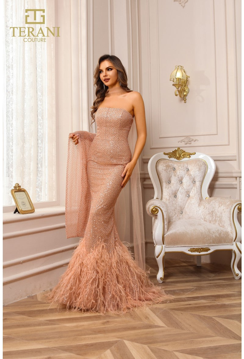 Terani Couture 251P4303 Long Mermaid Formal Beaded Prom Dress