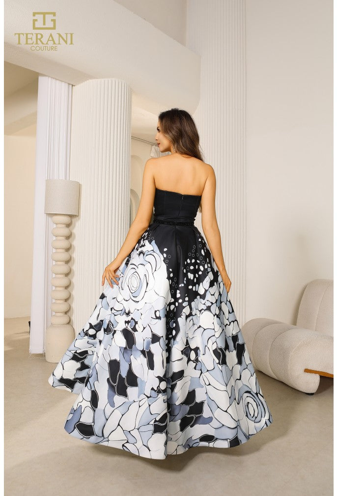Terani Couture 251P4373 Printed Long Ball Gown Formal Prom Dress