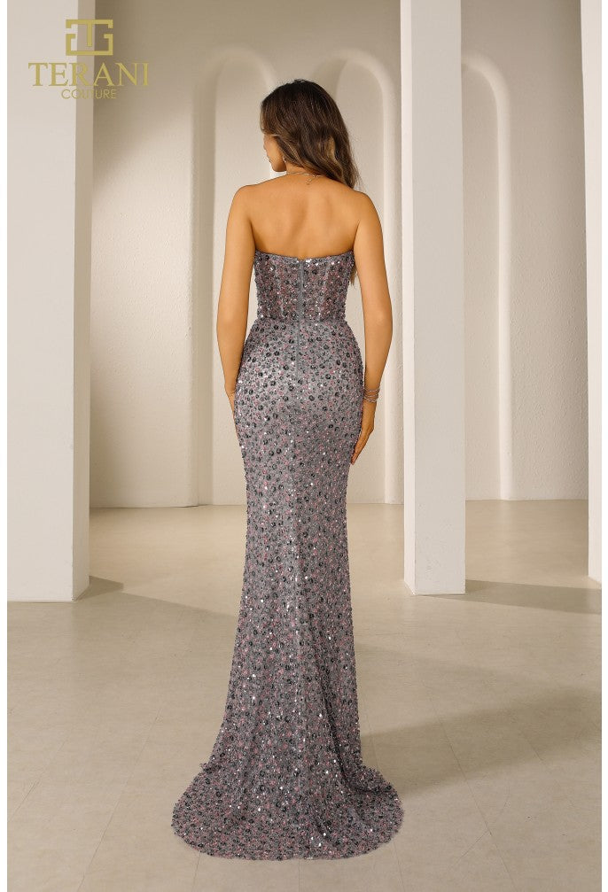 Terani Couture 251P4560 Long Fitted Formal Beaded Prom Dress