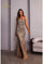 Prom Dresses Long Prom Fitted Slit Formal Dress Gold
