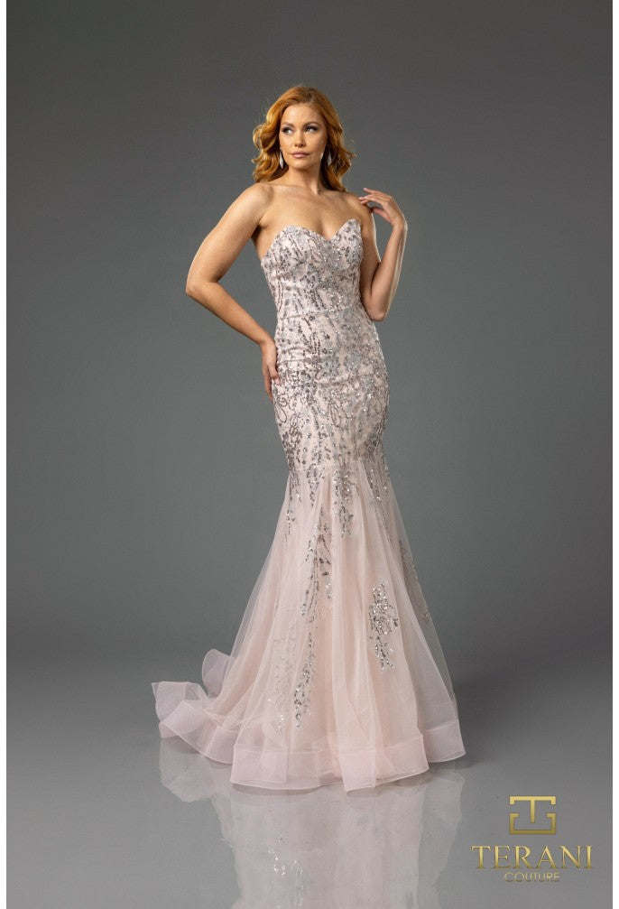 Terani Couture 251P4641 Beaded Long Formal Fitted Prom Dress