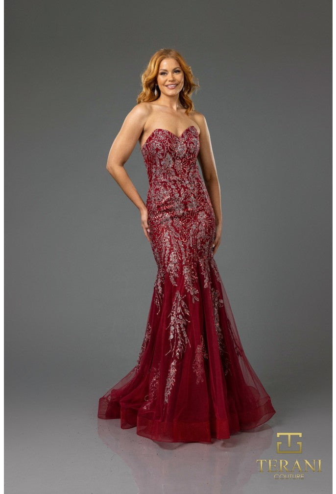 Terani Couture 251P4641 Beaded Long Formal Fitted Prom Dress