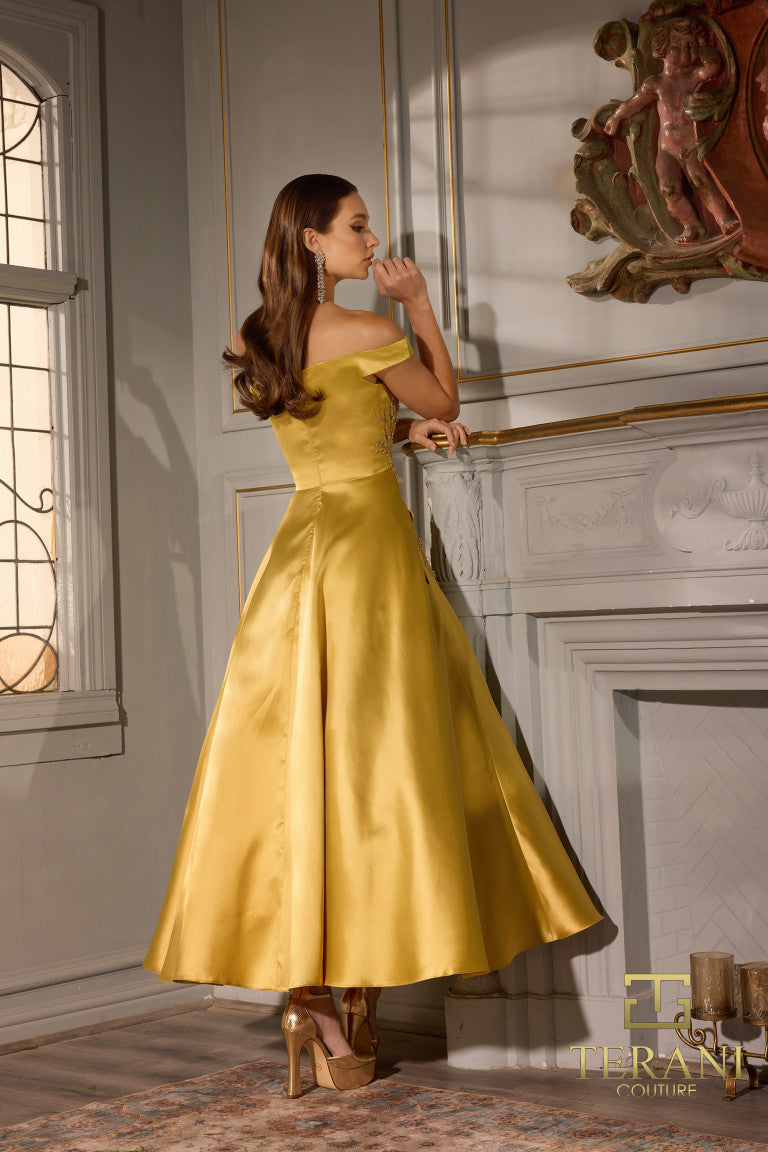 Terani Couture 252C5004 A Line Tea Length Cocktail Dress