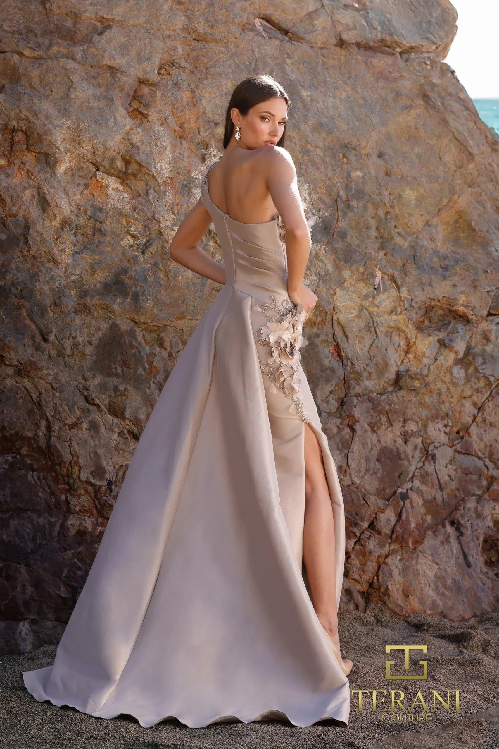 Terani Couture 252E5116 Long Formal Overskirt Bodycon Evening Dress