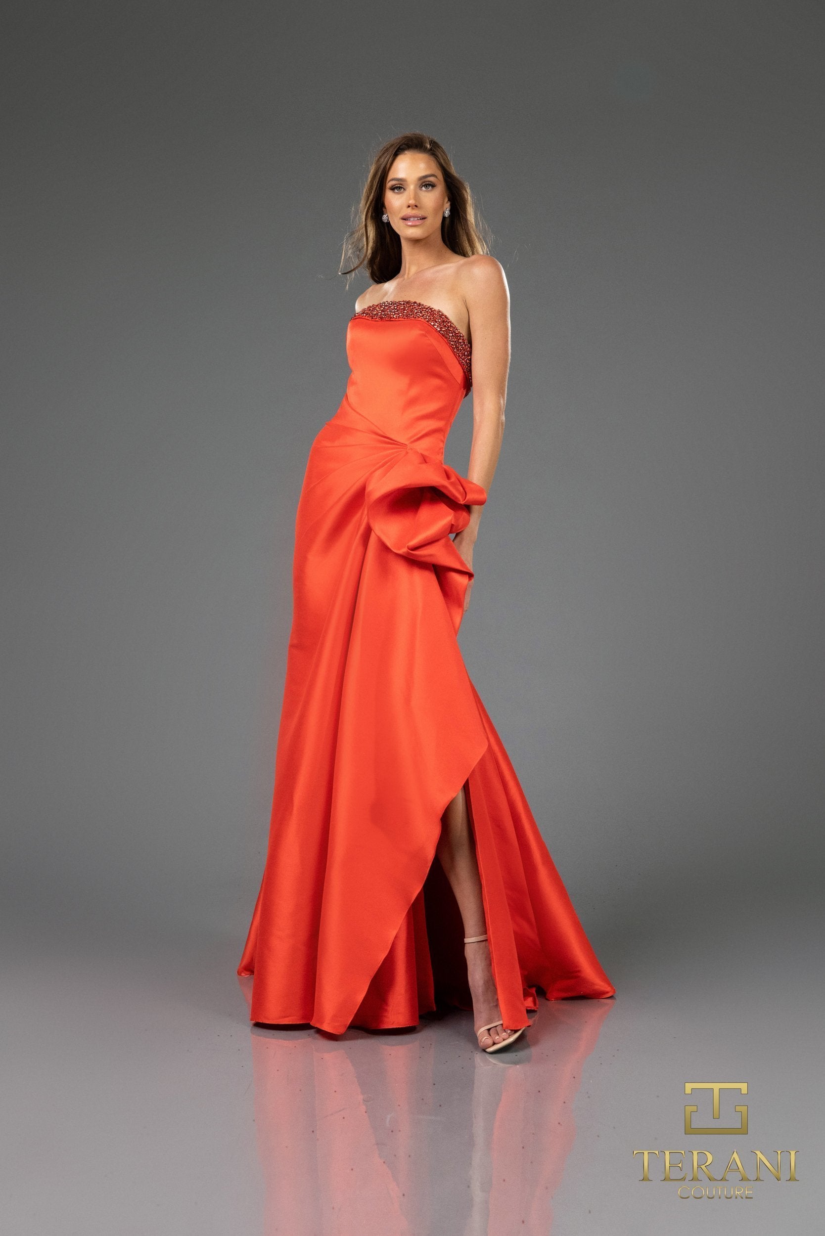 Prom Dresses Beaded Long Formal Evening Prom Dress Red