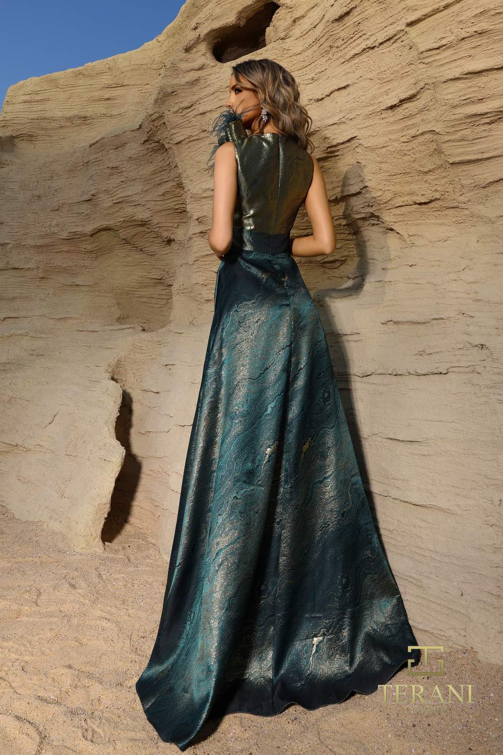 Terani Couture 252E5160 Long Formal A Line Evening Dress