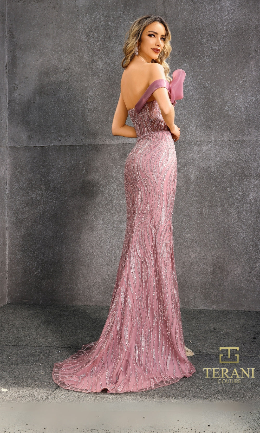 Prom Dresses Prom Long Fitted Formal Beaded Evening Dress Mocha Rose