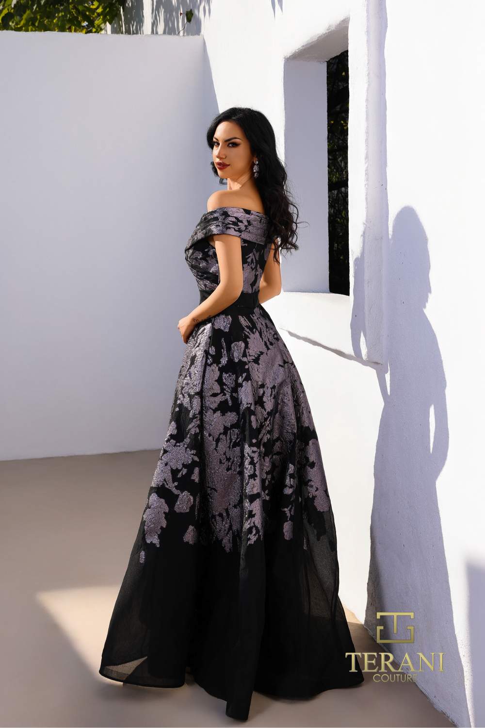 Formal Dresses Long A Line Formal Metallic Evening Dress Black Pewter