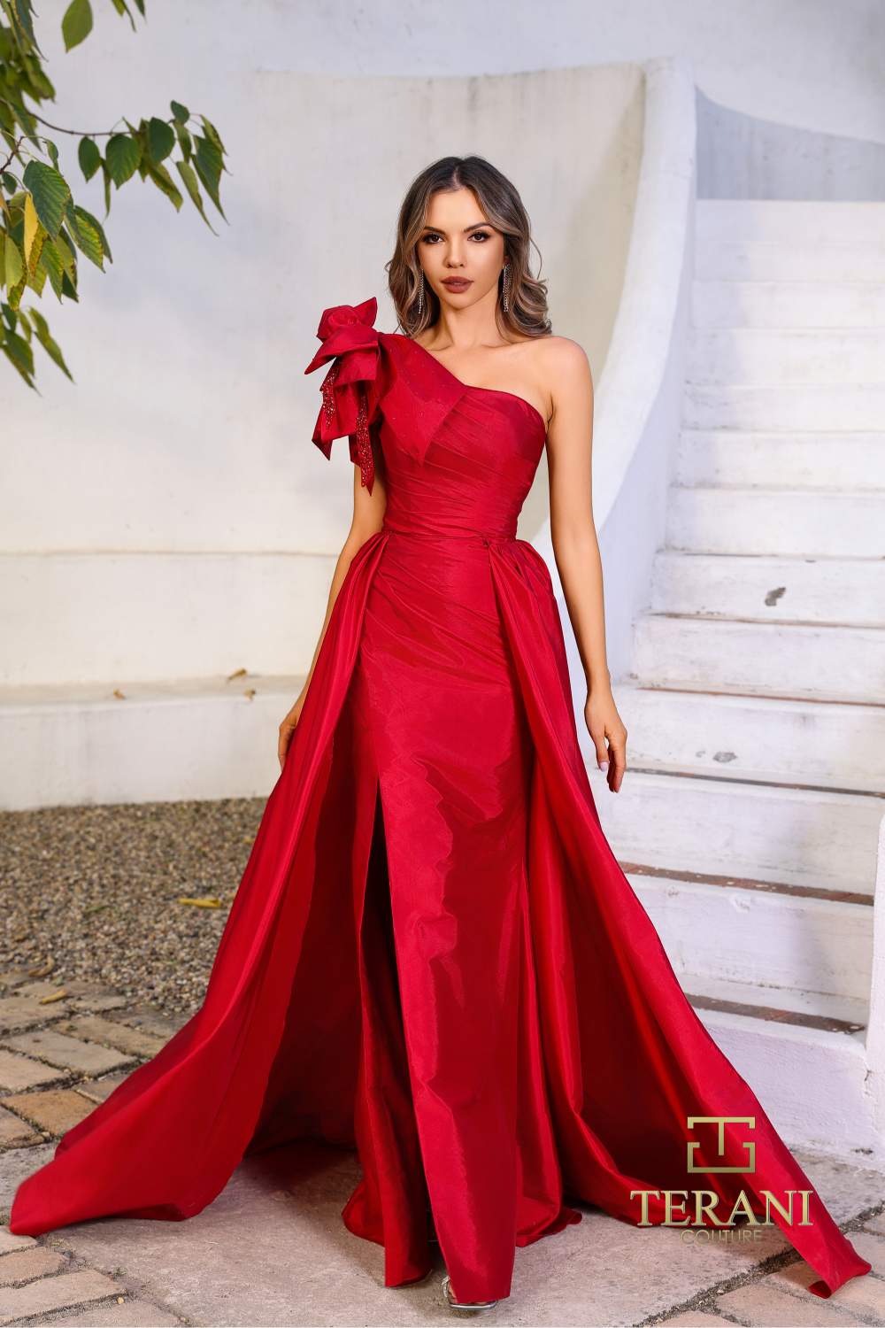Terani Couture 252E5531 Long Formal Overskirt Evening Prom Dress